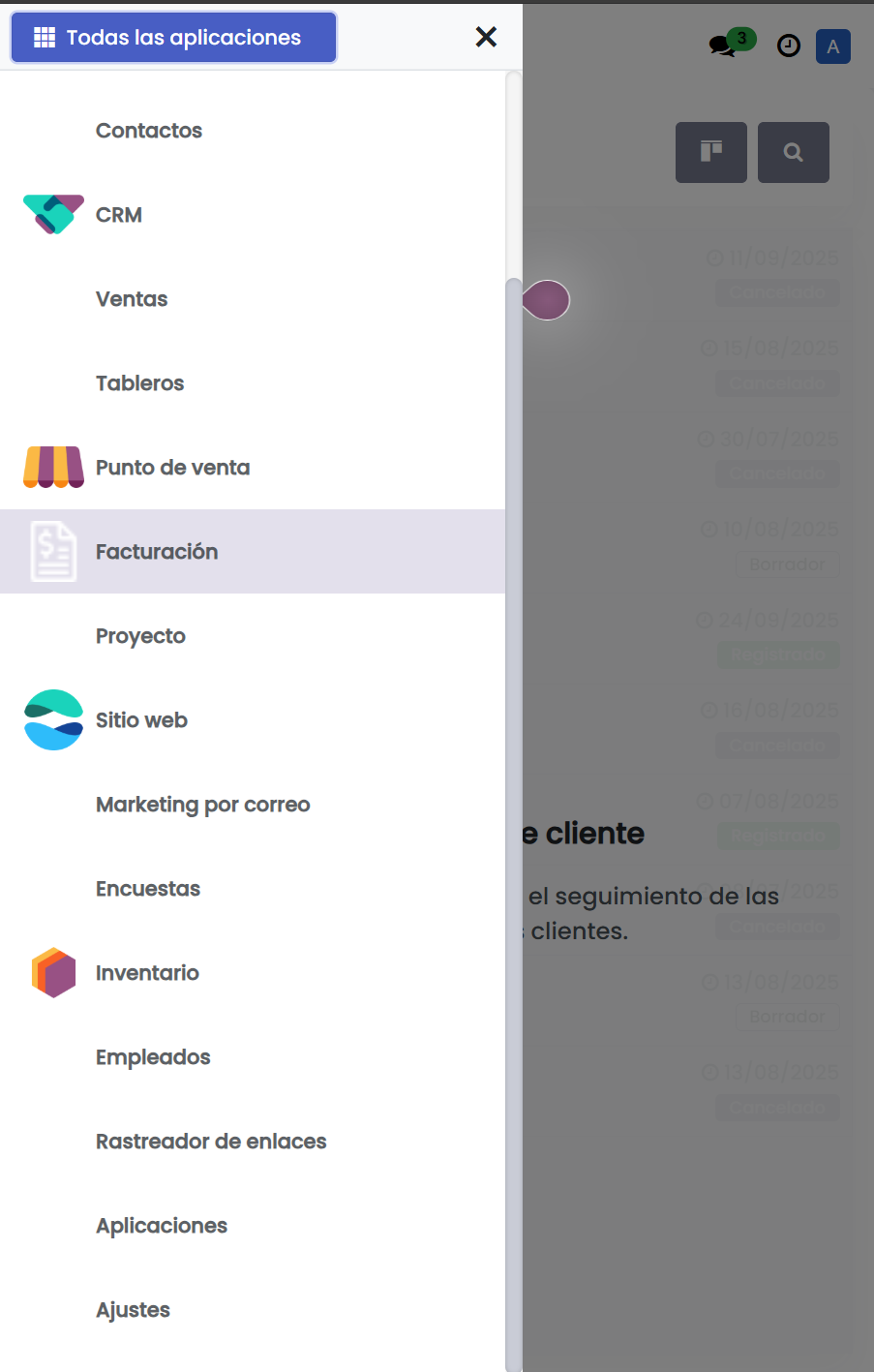 Vista de PikuCRM en un celular